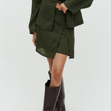 Bellina-M_Pine Green Black Stripe_Model_1