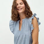 Gemala X-Long-M_Blue White Stripe_Model_2