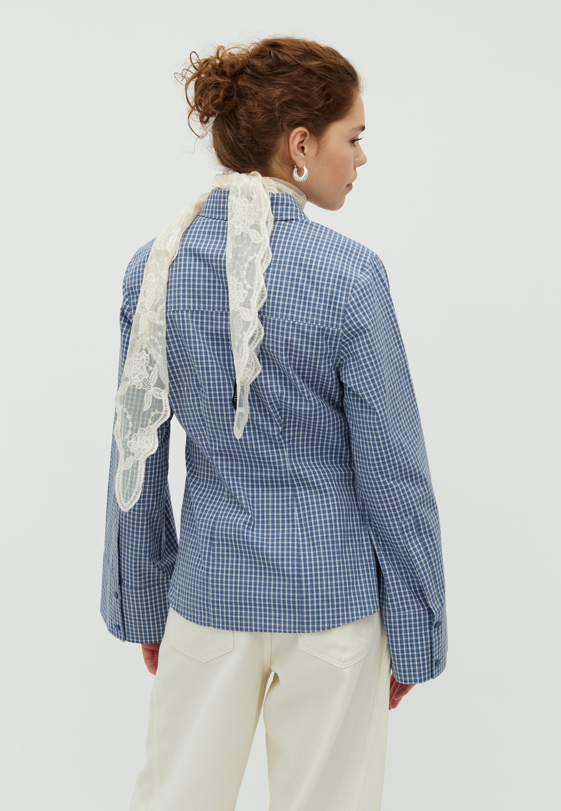 Loutro-M_Navy Blue Check_Model_2